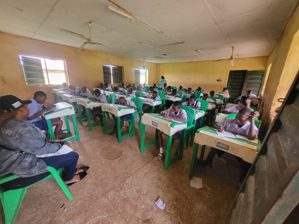 Okpe Mixed Secondary School Abavo Students of Okpe Mixed Secondary School Abavo during the conduct of 2024 scholarship exam